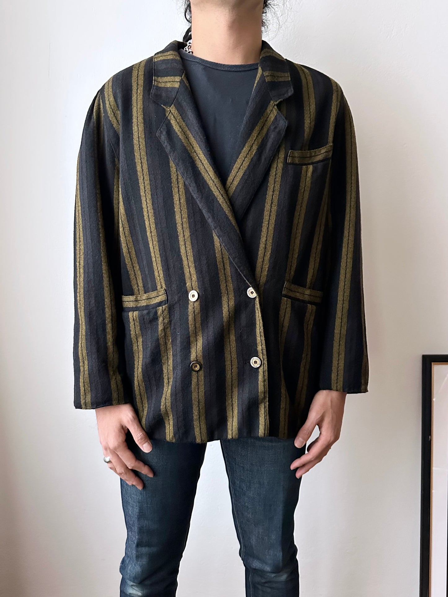 80s striped tailored jacket
