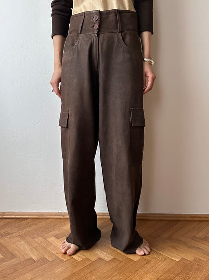 Brown leather cargo - w30