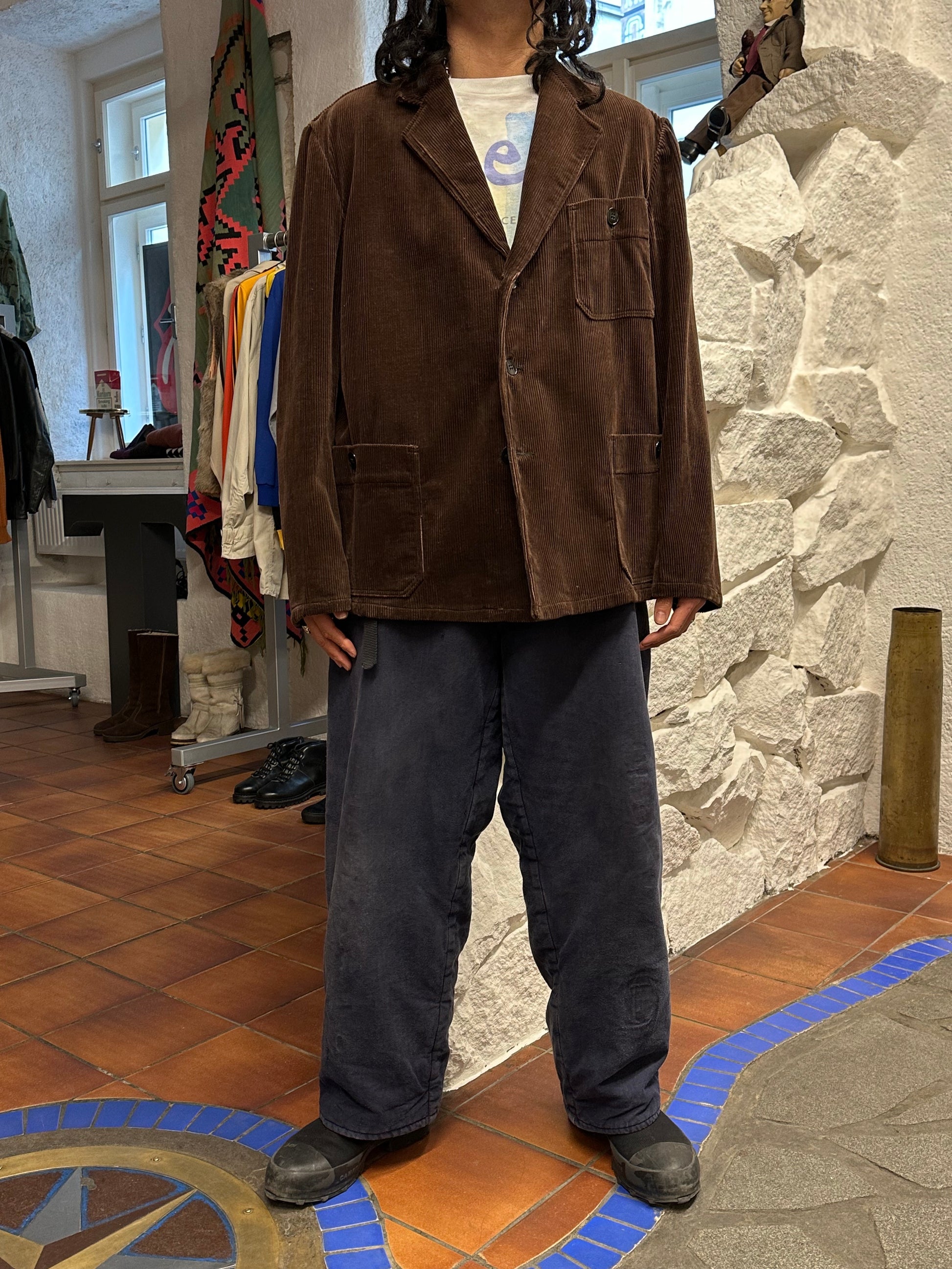60's 60年代 Germany corduroy tailored jacket コーデュロイ Vintage ヴィンテージ ワーク ユーロワーク  ヨーロッパワーク ドイツワーク Toto Praha Prague Vintage store Vintage clothing 古着屋 古着 ユーロ古着 ヨーロッパ古着 Brown 茶色 