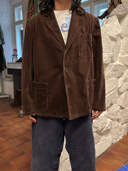 60's 60年代 Germany corduroy tailored jacket コーデュロイ Vintage ヴィンテージ ワーク ユーロワーク  ヨーロッパワーク ドイツワーク Toto Praha Prague Vintage store Vintage clothing 古着屋 古着 ユーロ古着 ヨーロッパ古着 Brown 茶色 