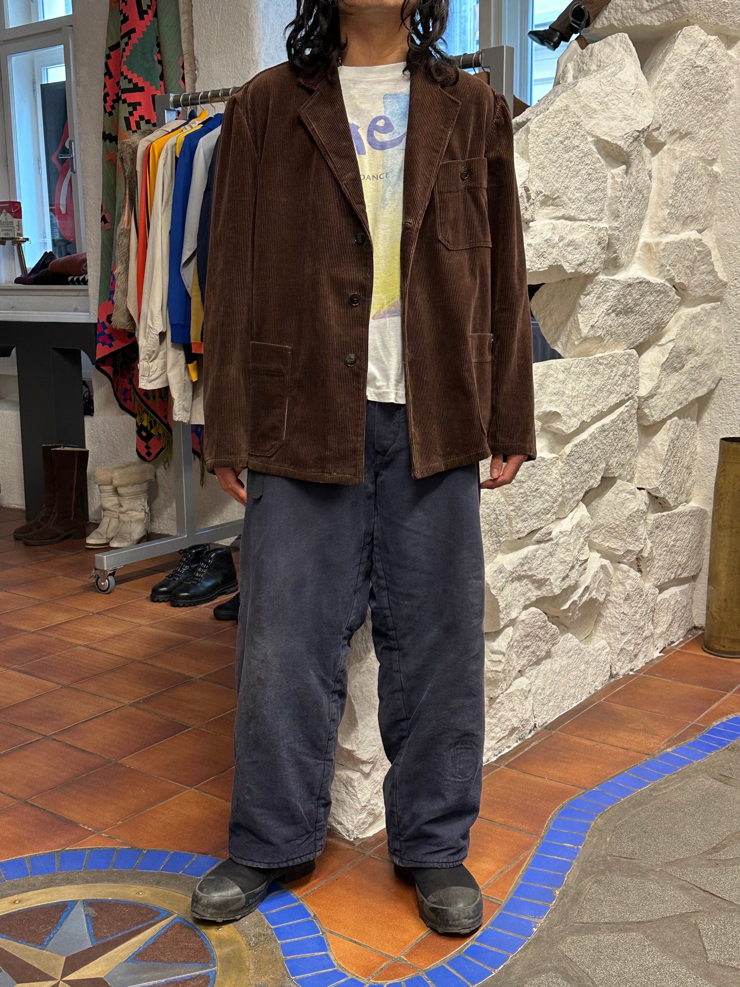 60's 60年代 Germany corduroy tailored jacket コーデュロイ Vintage ヴィンテージ ワーク ユーロワーク  ヨーロッパワーク ドイツワーク Toto Praha Prague Vintage store Vintage clothing 古着屋 古着 ユーロ古着 ヨーロッパ古着 Brown 茶色 