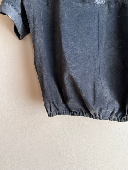 80's 90's Leather smock pullover vintage レザー スモック ヴィンテージ  プラハ  古着屋 Praha Prague vintage store ユーロ古着 ヨーロッパ古着