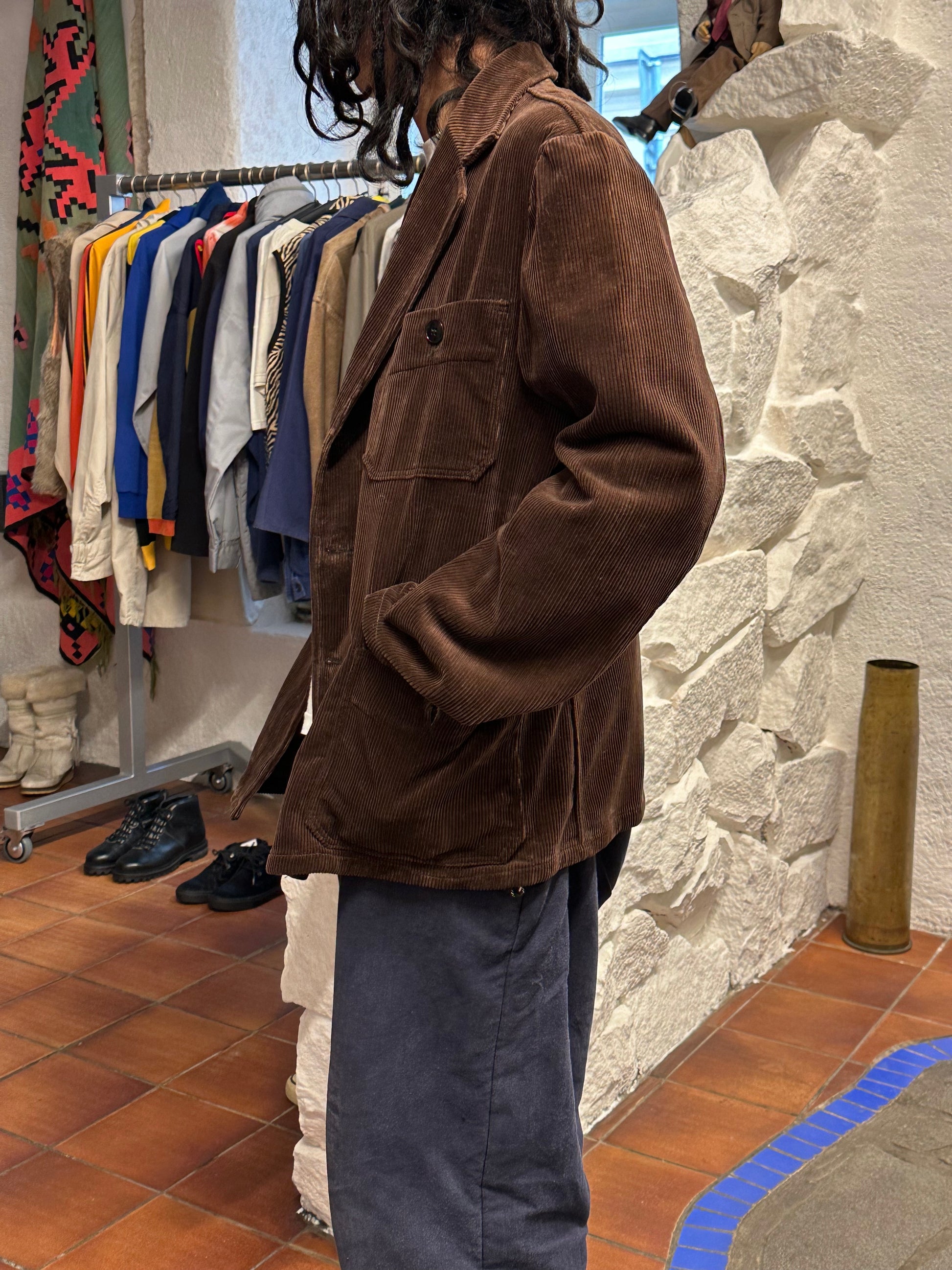 60's 60年代 Germany corduroy tailored jacket コーデュロイ Vintage ヴィンテージ ワーク ユーロワーク  ヨーロッパワーク ドイツワーク Toto Praha Prague Vintage store Vintage clothing 古着屋 古着 ユーロ古着 ヨーロッパ古着 Brown 茶色 