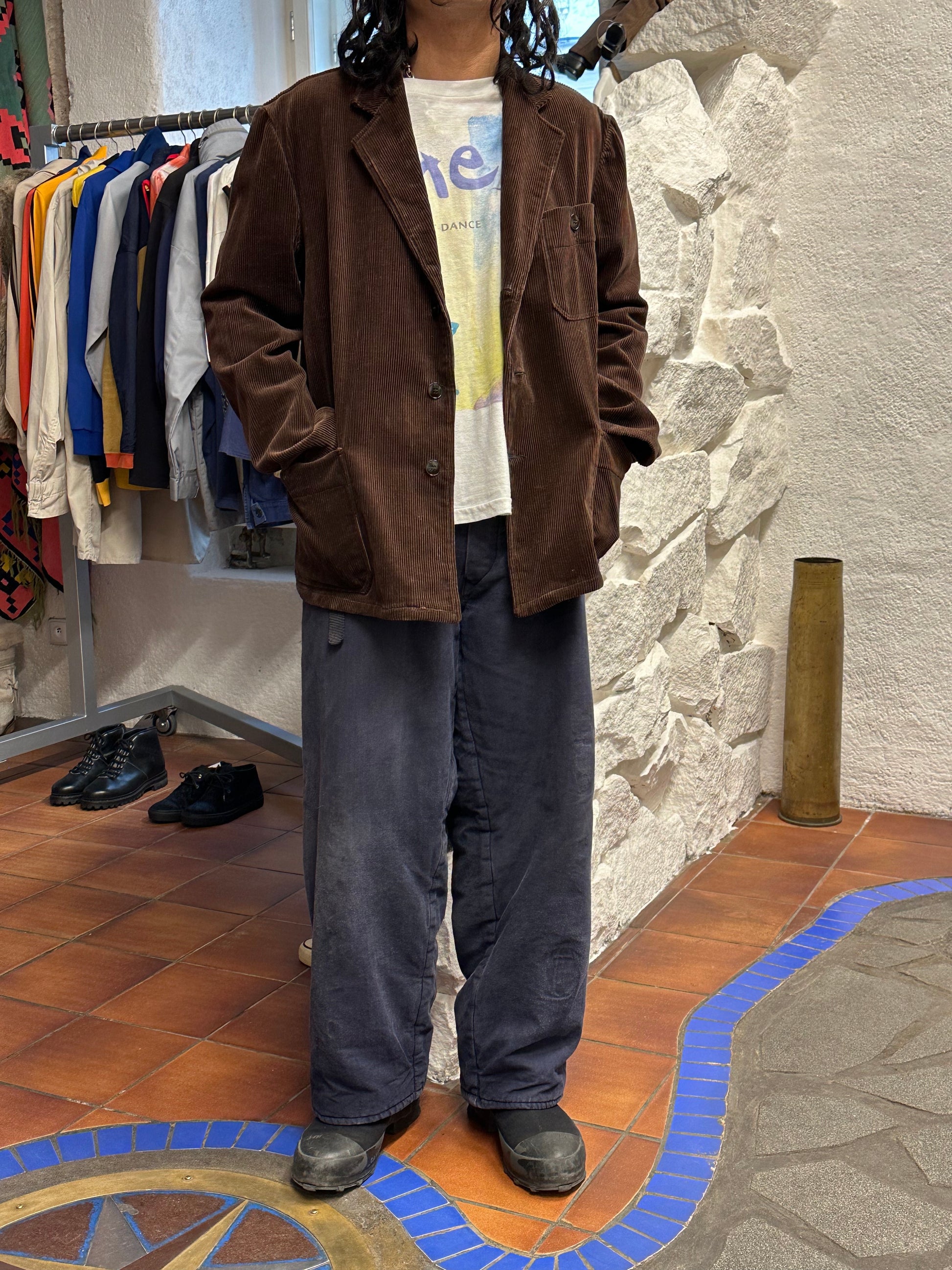 60's 60年代 Germany corduroy tailored jacket コーデュロイ Vintage ヴィンテージ ワーク ユーロワーク  ヨーロッパワーク ドイツワーク Toto Praha Prague Vintage store Vintage clothing 古着屋 古着 ユーロ古着 ヨーロッパ古着 Brown 茶色 