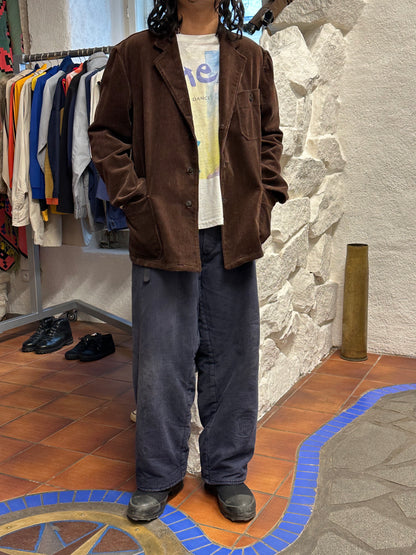 60's 60年代 Germany corduroy tailored jacket コーデュロイ Vintage ヴィンテージ ワーク ユーロワーク  ヨーロッパワーク ドイツワーク Toto Praha Prague Vintage store Vintage clothing 古着屋 古着 ユーロ古着 ヨーロッパ古着 Brown 茶色 