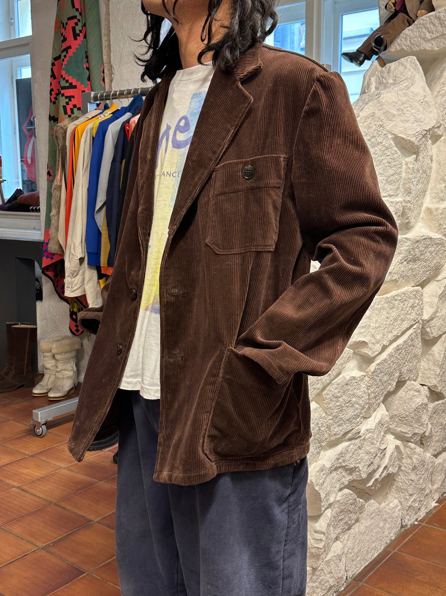 60's 60年代 Germany corduroy tailored jacket コーデュロイ Vintage ヴィンテージ ワーク ユーロワーク  ヨーロッパワーク ドイツワーク Toto Praha Prague Vintage store Vintage clothing 古着屋 古着 ユーロ古着 ヨーロッパ古着 Brown 茶色 