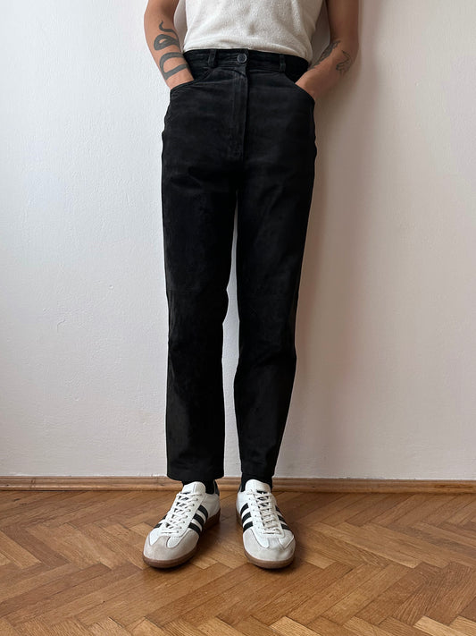 90s Leather suède trouser - w29