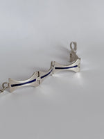 vintage blue lined silver bracelet