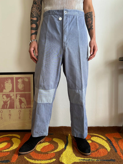 1950s German Work trousers 50年代 ドイツワーク ユーロワーク  ヨーロッパワーク リペア 刺子 Toto Praha Vintage clothing shop Antique shop 古着屋 プラハ Showroom appointment Prague ユーロ古着 ヨーロッパ古着 古着卸 ヴィンテージ