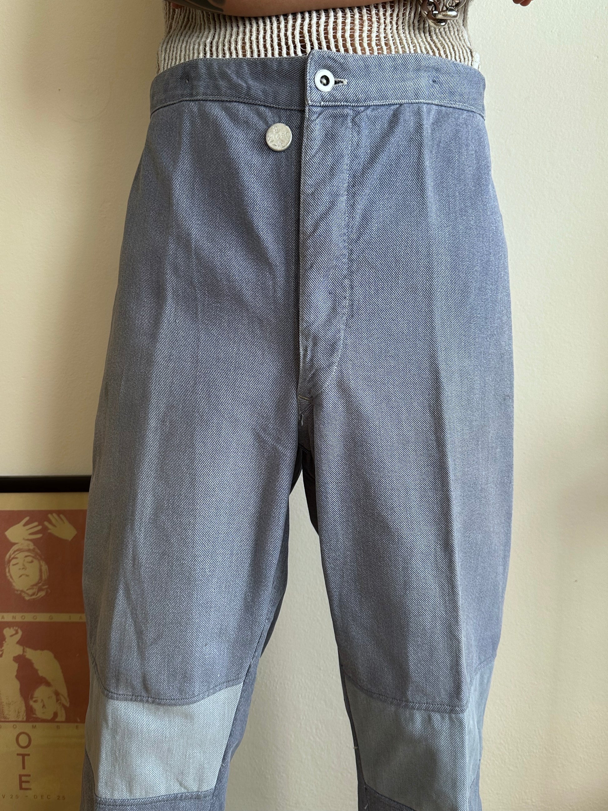 1950s German Work trousers 50年代 ドイツワーク ユーロワーク  ヨーロッパワーク リペア 刺子 Toto Praha Vintage clothing shop Antique shop 古着屋 プラハ Showroom appointment Prague ユーロ古着 ヨーロッパ古着 古着卸 ヴィンテージ