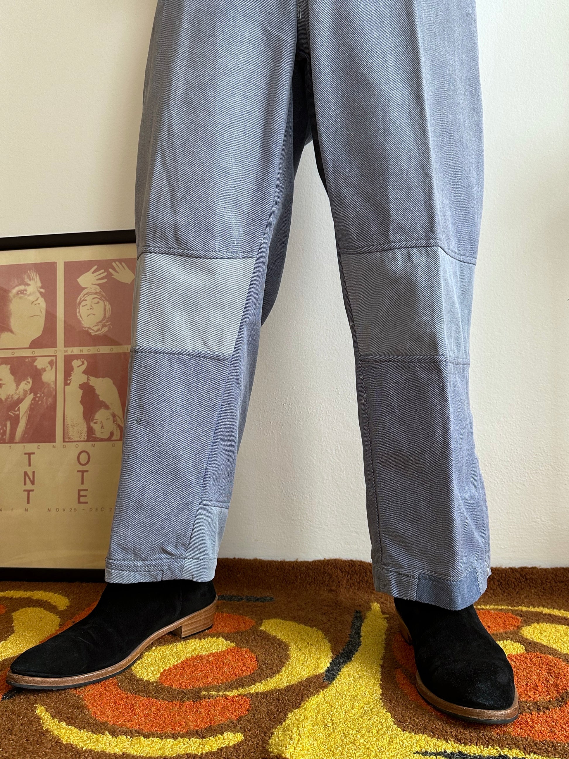 1950s German Work trousers 50年代 ドイツワーク ユーロワーク  ヨーロッパワーク リペア 刺子 Toto Praha Vintage clothing shop Antique shop 古着屋 プラハ Showroom appointment Prague ユーロ古着 ヨーロッパ古着 古着卸 ヴィンテージ