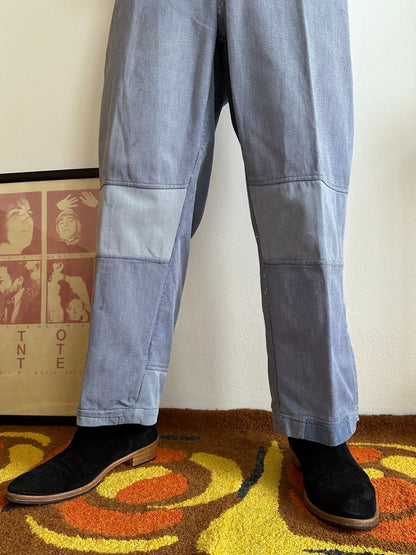 1950s German Work trousers 50年代 ドイツワーク ユーロワーク  ヨーロッパワーク リペア 刺子 Toto Praha Vintage clothing shop Antique shop 古着屋 プラハ Showroom appointment Prague ユーロ古着 ヨーロッパ古着 古着卸 ヴィンテージ