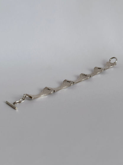 vintage blue lined silver bracelet