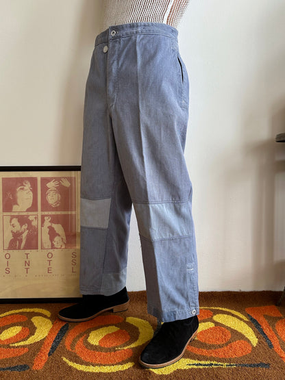 1950s German Work trousers 50年代 ドイツワーク ユーロワーク  ヨーロッパワーク リペア 刺子 Toto Praha Vintage clothing shop Antique shop 古着屋 プラハ Showroom appointment Prague ユーロ古着 ヨーロッパ古着 古着卸 ヴィンテージ