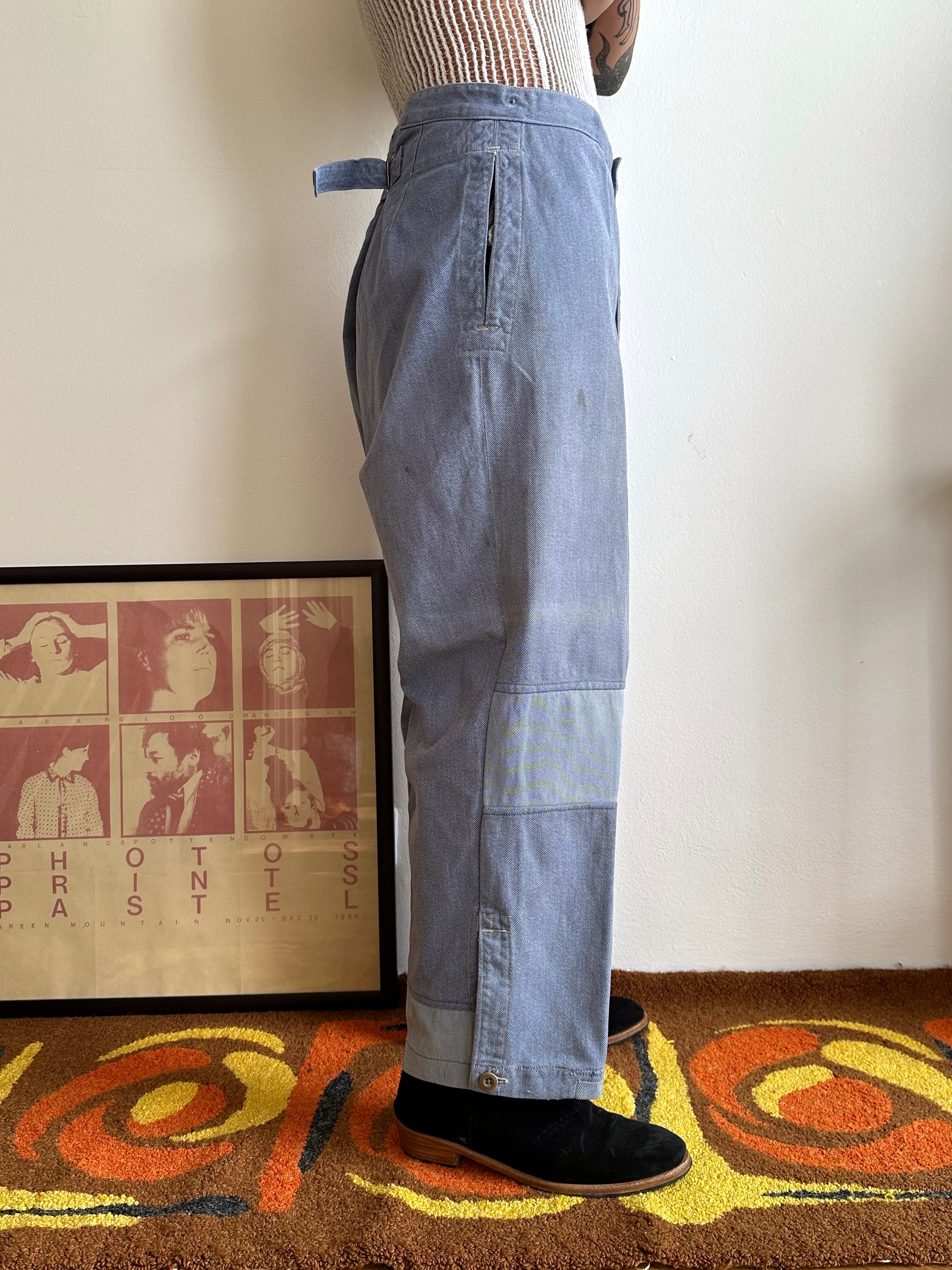 1950s German Work trousers 50年代 ドイツワーク ユーロワーク  ヨーロッパワーク リペア 刺子 Toto Praha Vintage clothing shop Antique shop 古着屋 プラハ Showroom appointment Prague ユーロ古着 ヨーロッパ古着 古着卸 ヴィンテージ
