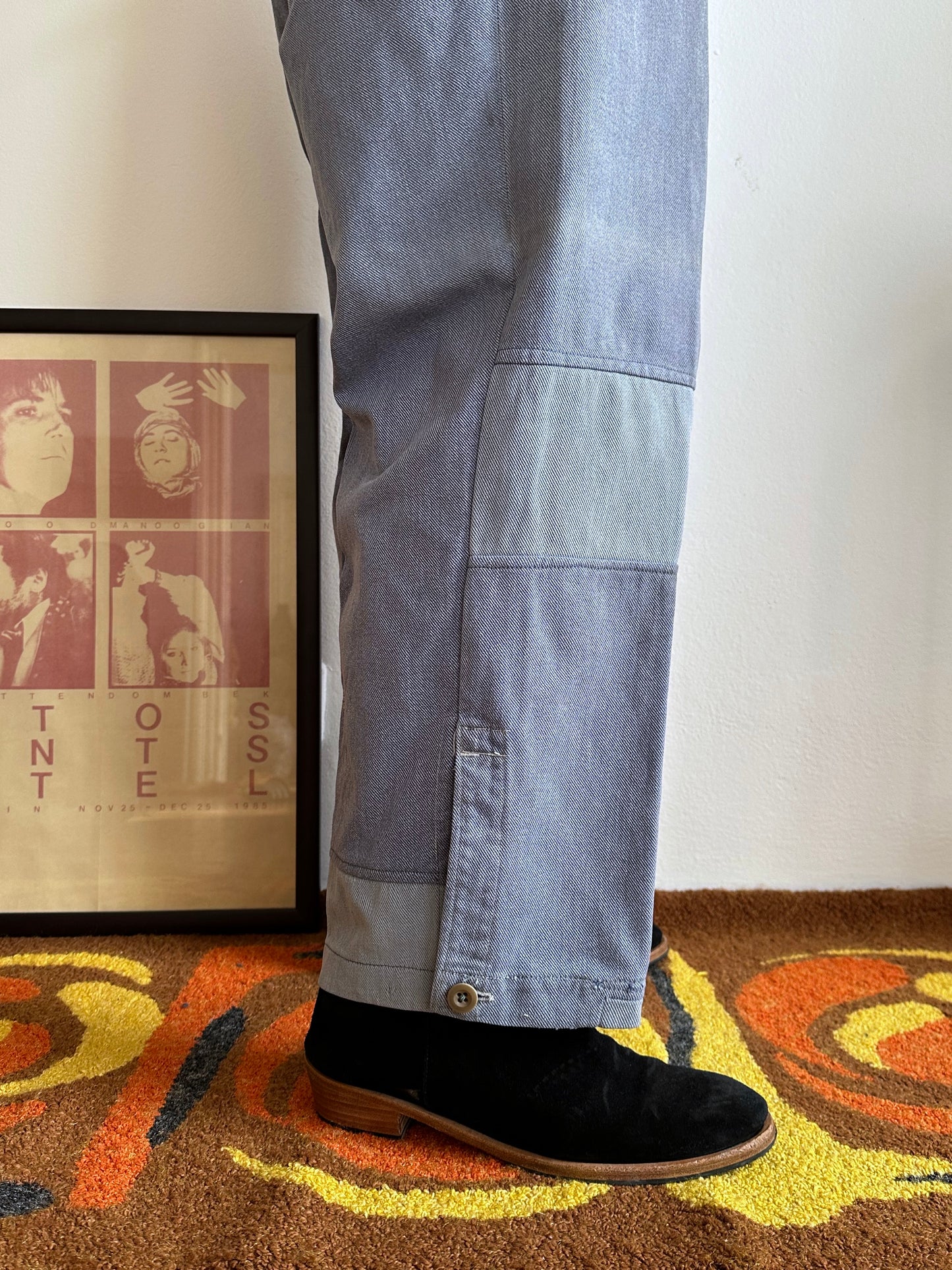 1950s German Work trousers 50年代 ドイツワーク ユーロワーク  ヨーロッパワーク リペア 刺子 Toto Praha Vintage clothing shop Antique shop 古着屋 プラハ Showroom appointment Prague ユーロ古着 ヨーロッパ古着 古着卸 ヴィンテージ