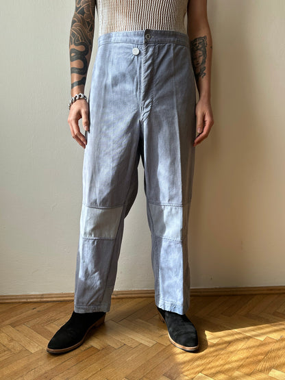 1950s German Work trousers 50年代 ドイツワーク ユーロワーク  ヨーロッパワーク リペア 刺子 Toto Praha Vintage clothing shop Antique shop 古着屋 プラハ Showroom appointment Prague ユーロ古着 ヨーロッパ古着 古着卸 ヴィンテージ