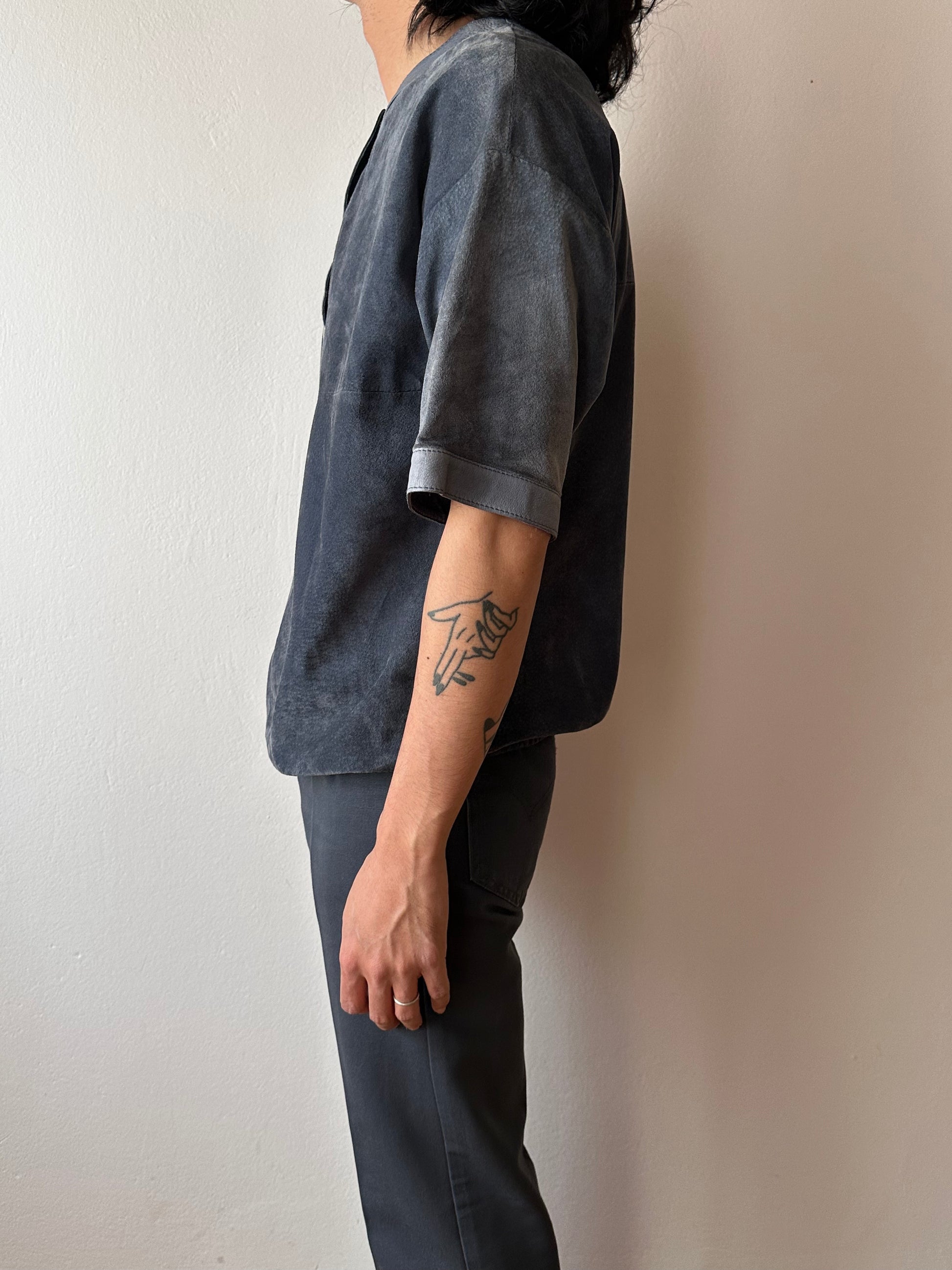 80's 90's Leather smock pullover vintage レザー スモック ヴィンテージ  プラハ  古着屋 Praha Prague vintage store ユーロ古着 ヨーロッパ古着