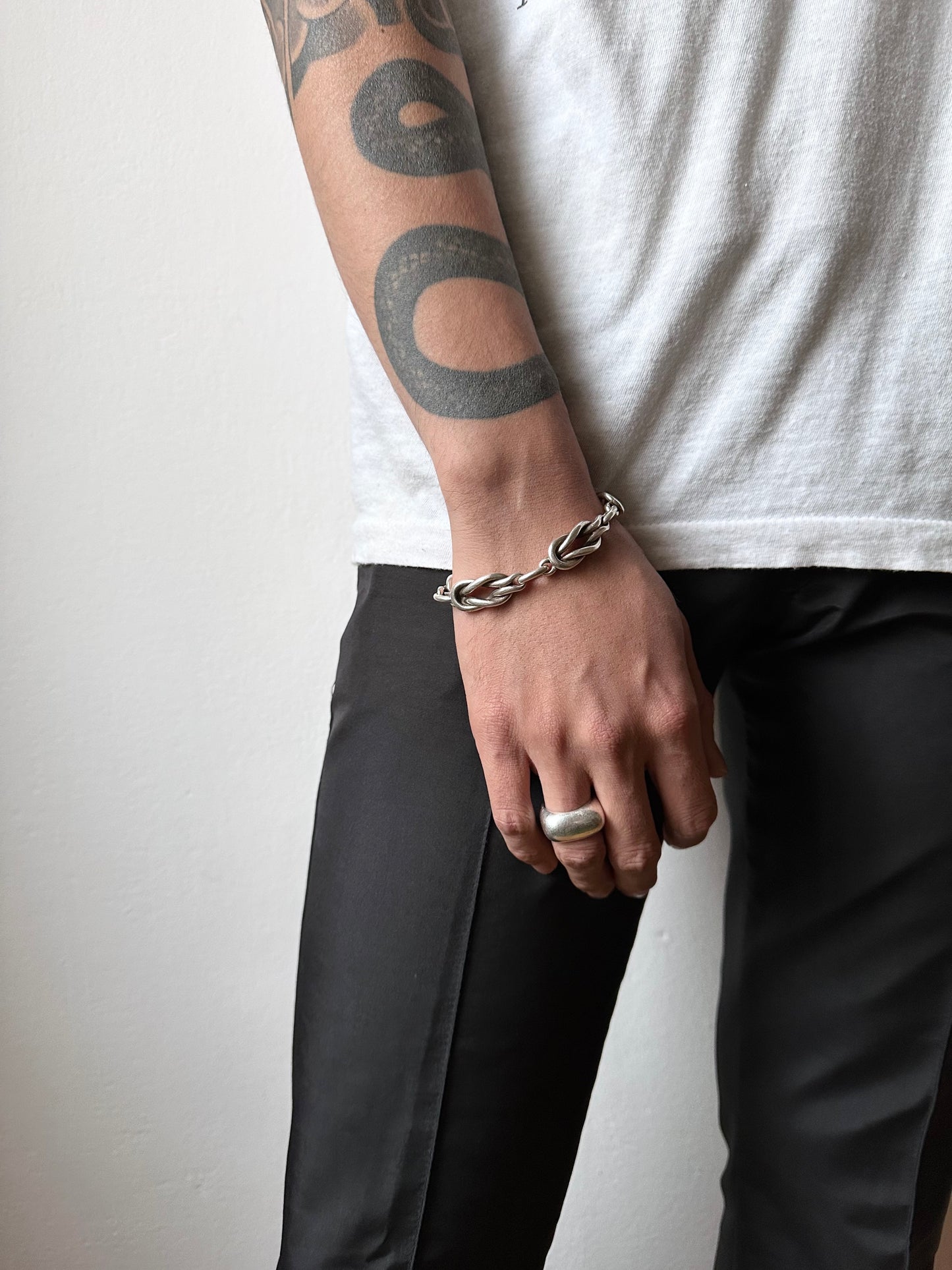 silver knot braceclet