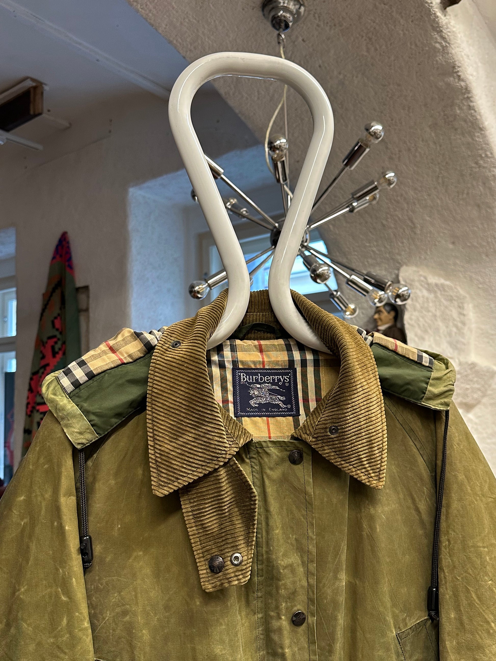 Burberrys Waxed Cotton Jacket 80's 90's 80年代 90年代 バーバリー Made in England イギリス製 Toto プラハ 古着屋 古着 Praha Prague Vintage store Vintage clothing イギリス古着 オイルドジャケット Rare レア 古着卸 フランス買い付け イギリス買い付け ユーロ古着 ヨーロッパ古着