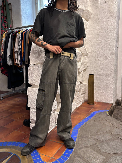 1990s Italy Black denim trousers - w33