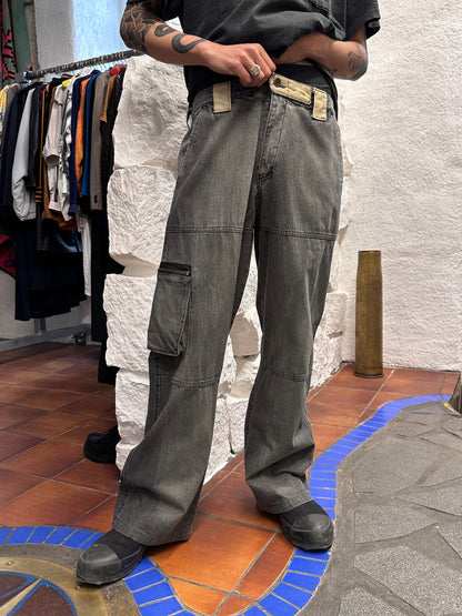 1990s Italy Black denim trousers - w33