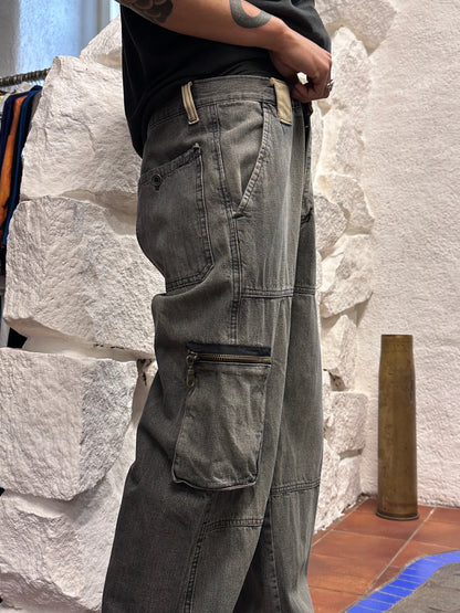 1990s Italy Black denim trousers - w33