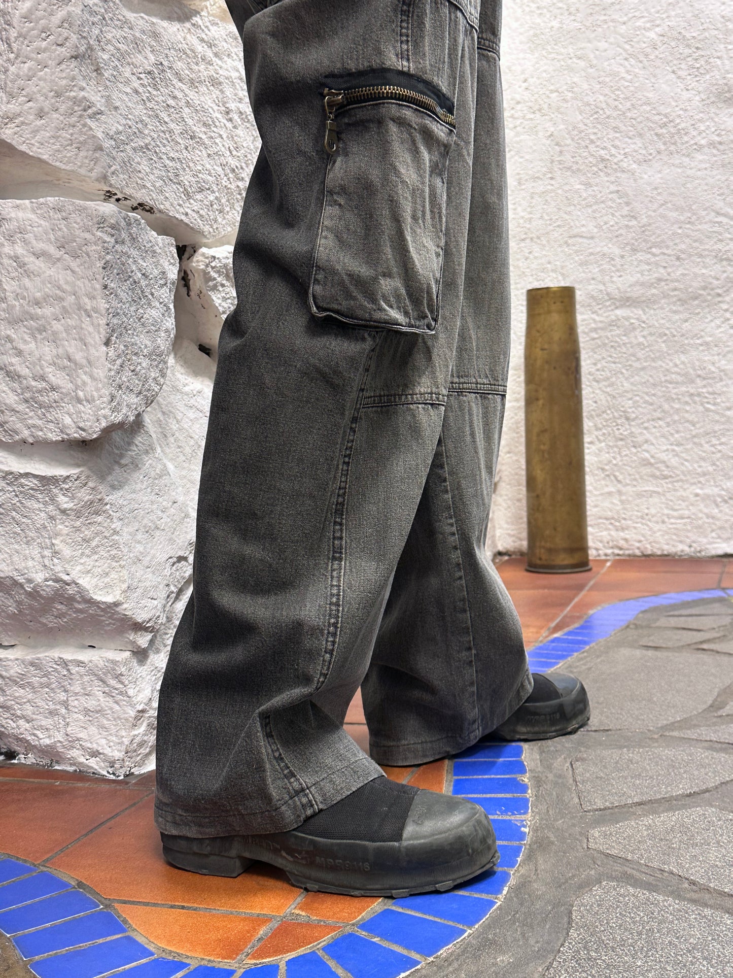 1990s Italy Black denim trousers - w33