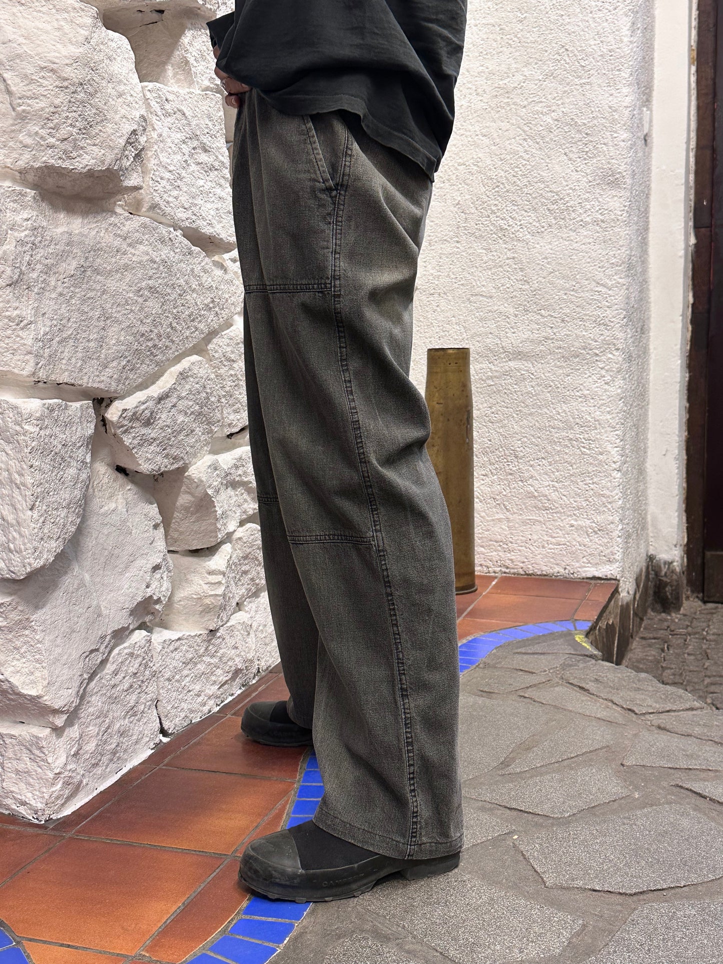 1990s Italy Black denim trousers - w33