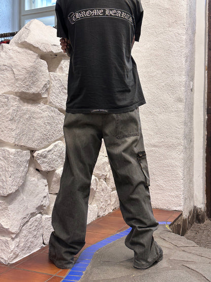 1990s Italy Black denim trousers - w33