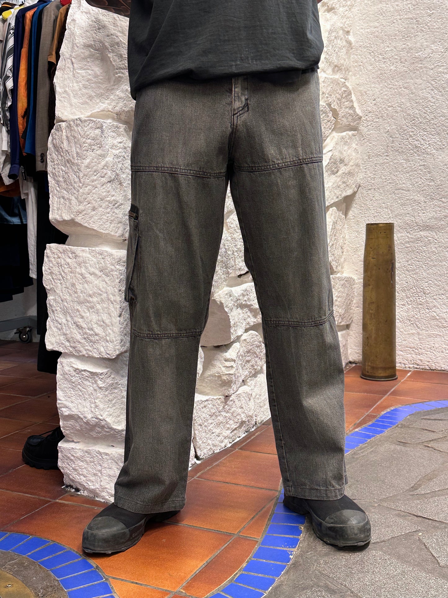 1990s Italy Black denim trousers - w33