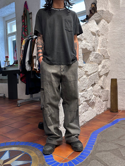 1990s Italy Black denim trousers - w33