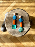 colourful plastic and shell earring