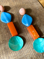 colourful plastic and shell earring