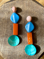 colourful plastic and shell earring