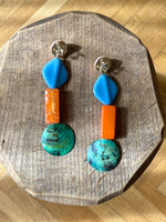 colourful plastic and shell earring