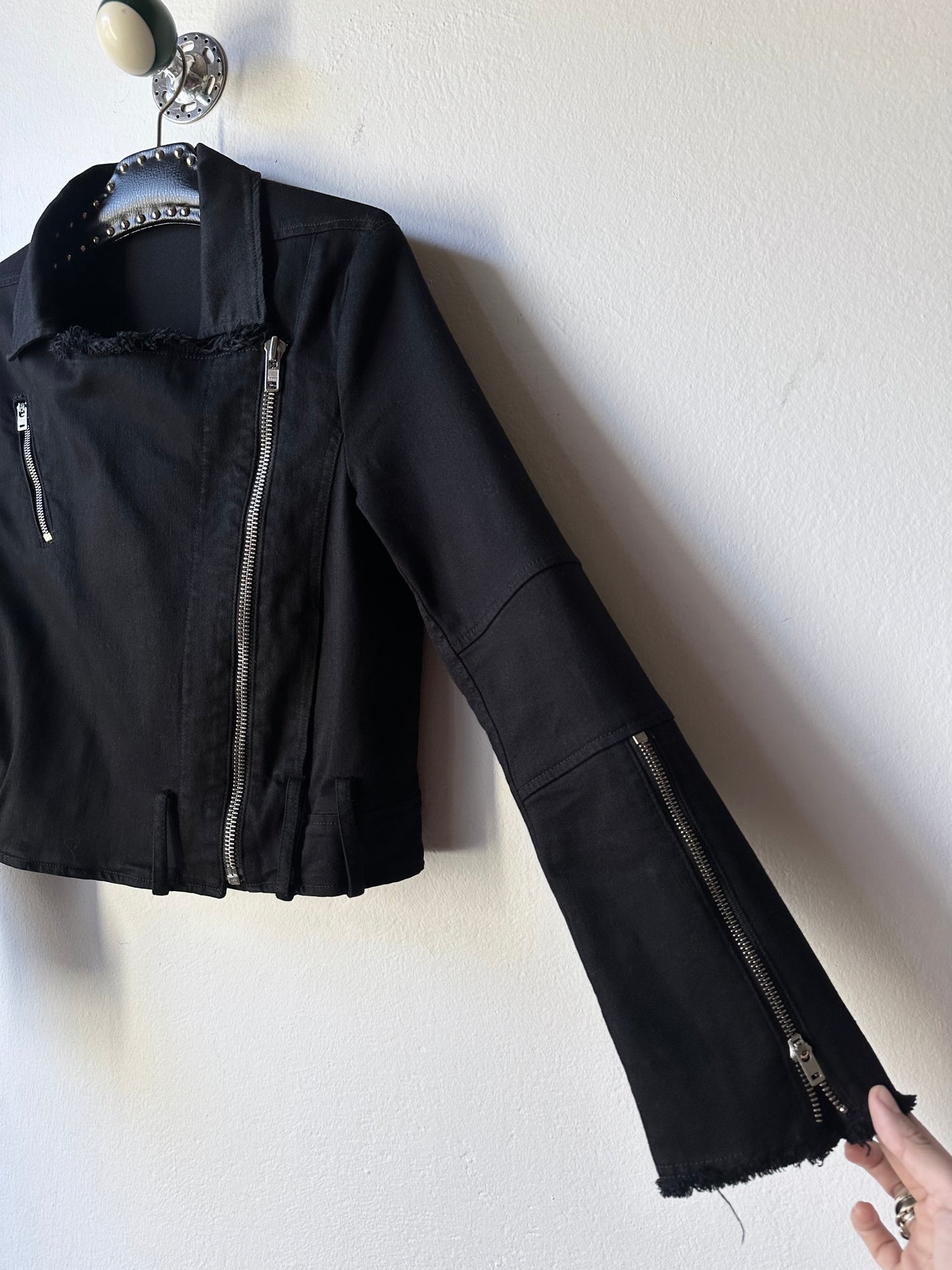 HELMUT LANG cotton biker jacket made in USA