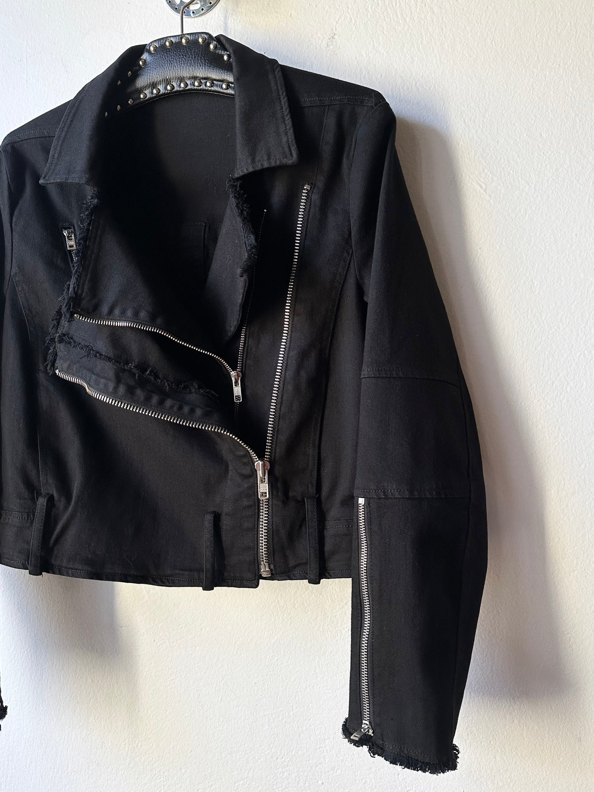 HELMUT LANG cotton biker jacket made in USA