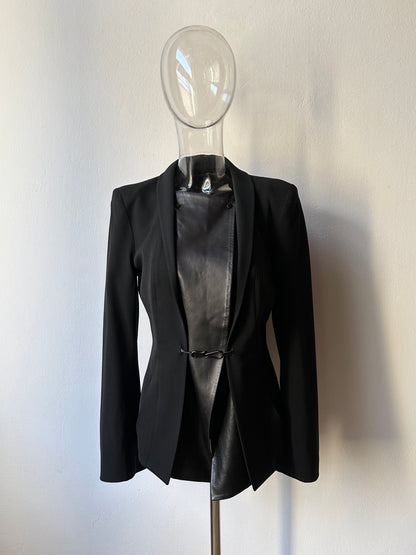 Plein Sud leather lapel tailored jacket