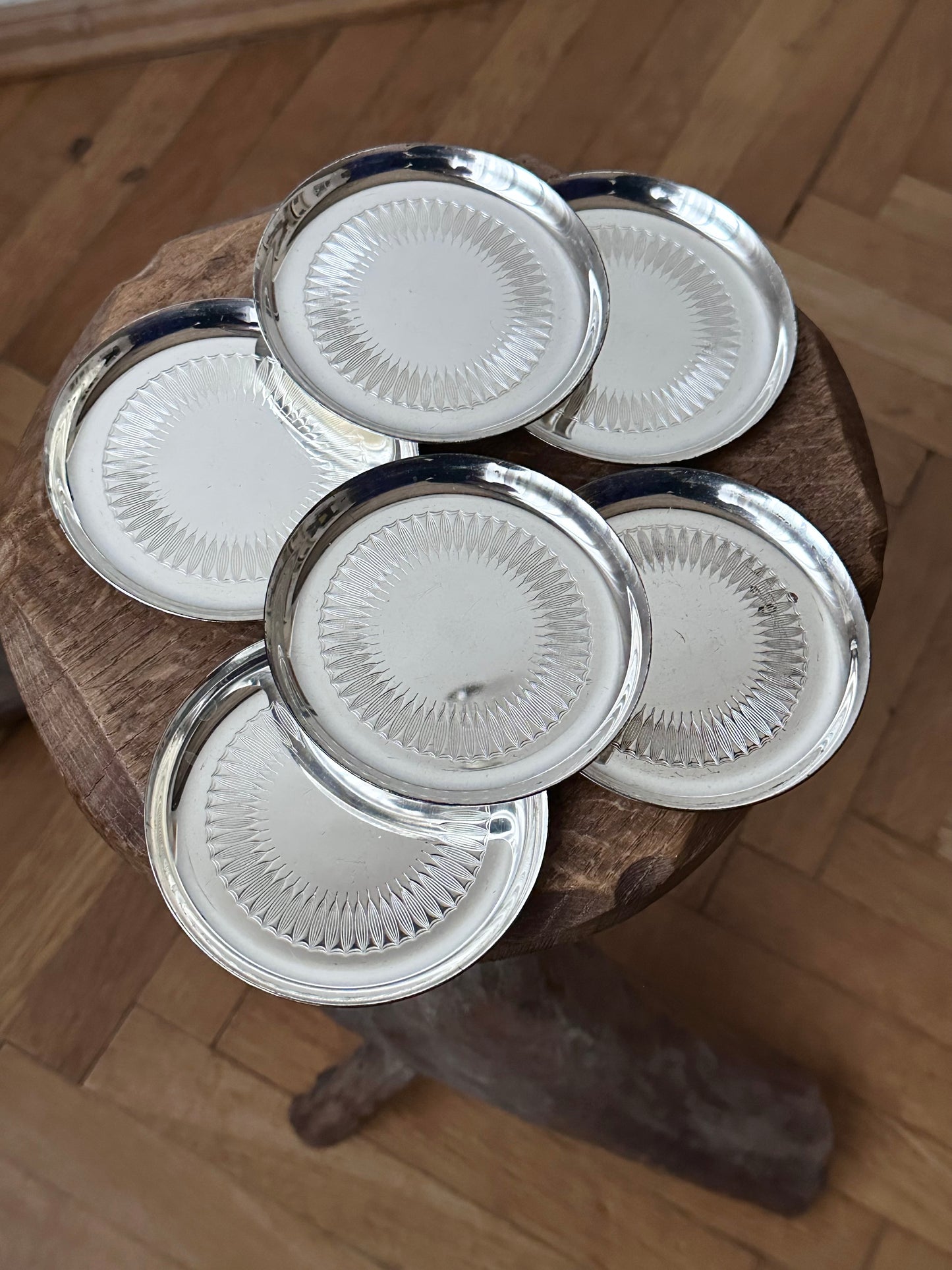 Vintage WMF coaster set of 6 with holder