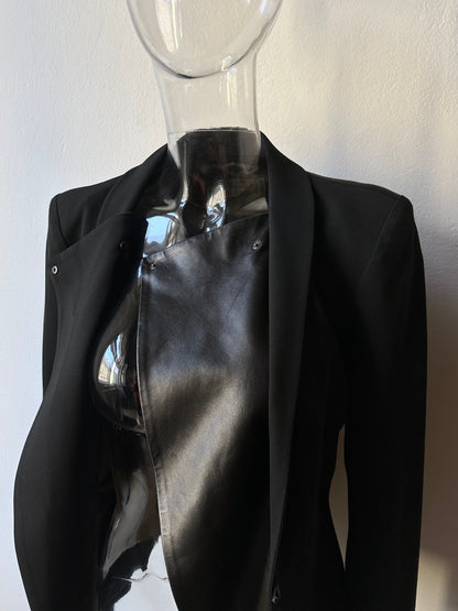 Plein Sud leather lapel tailored jacket