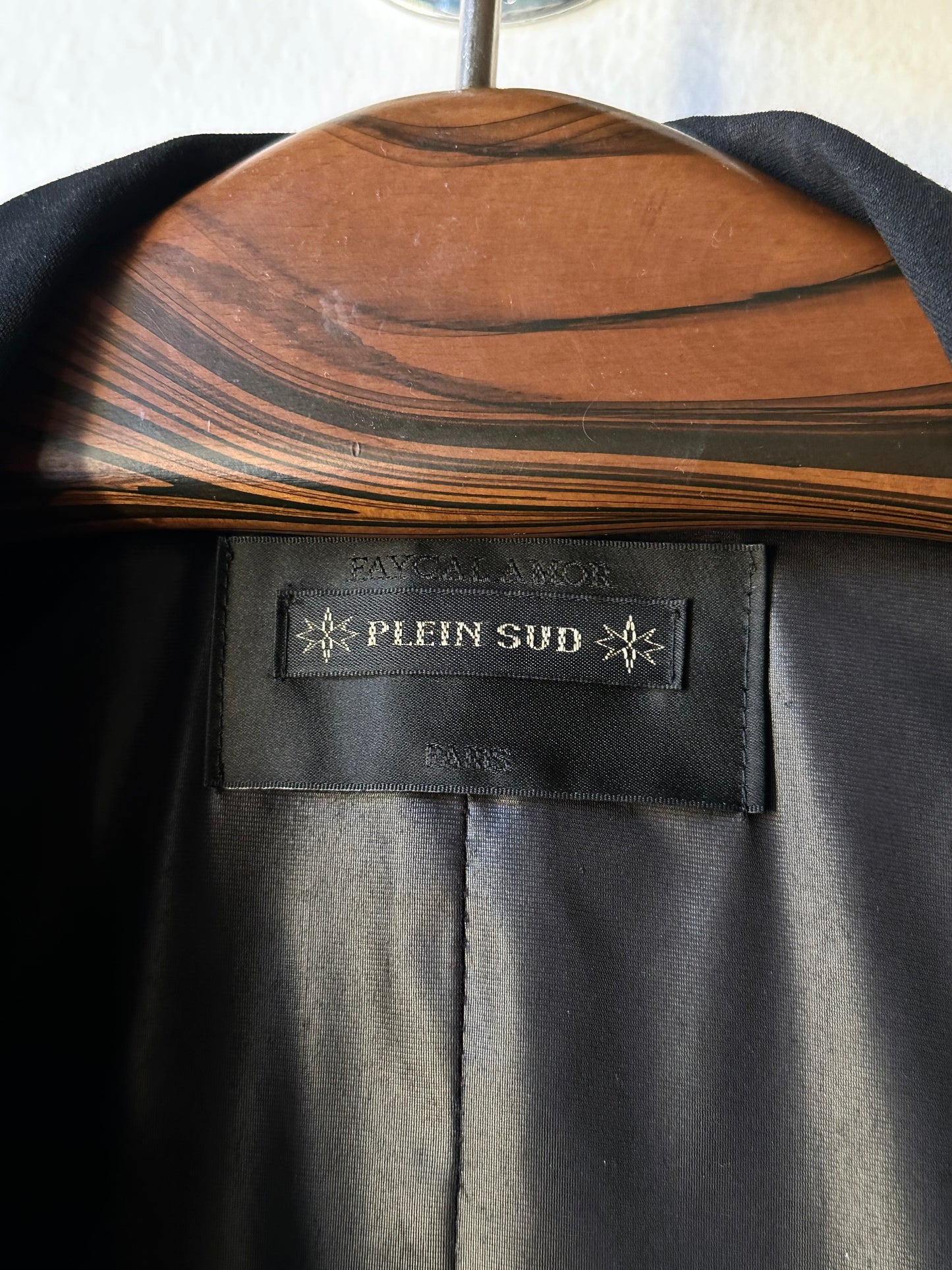 Plein Sud leather lapel tailored jacket