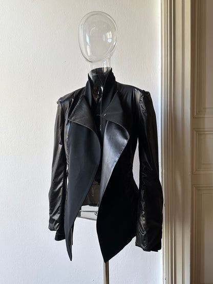 Plein Sud leather lapel tailored jacket