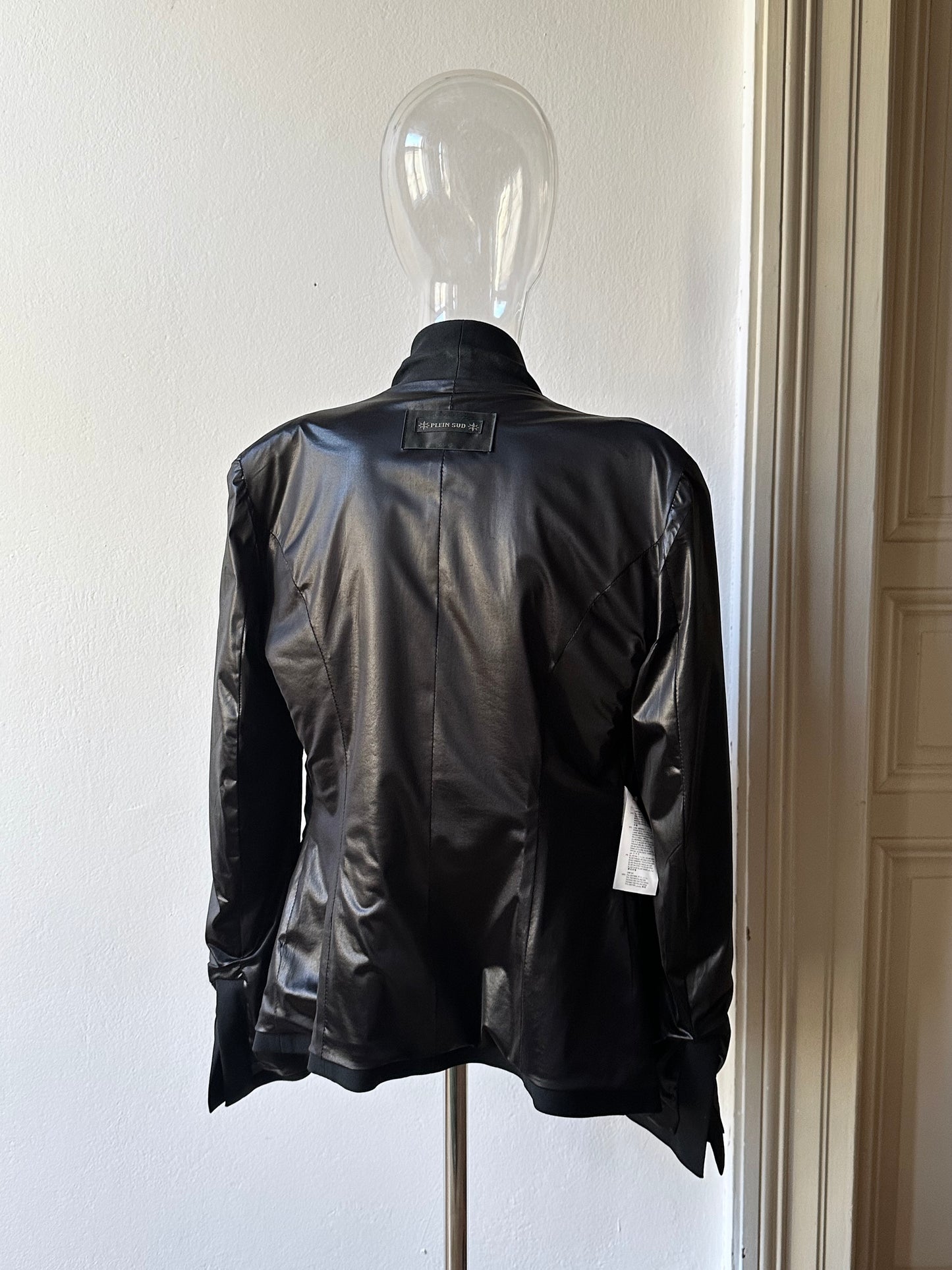 Plein Sud leather lapel tailored jacket