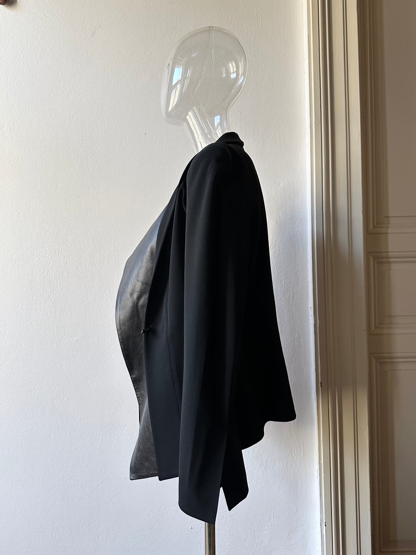 Plein Sud leather lapel tailored jacket
