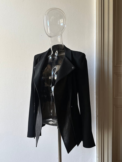 Plein Sud leather lapel tailored jacket