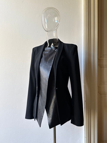 Plein Sud leather lapel tailored jacket
