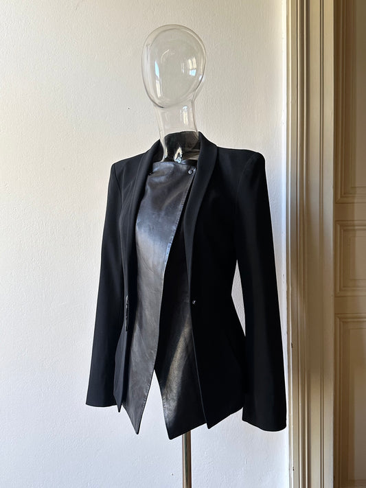 Plein Sud leather lapel tailored jacket
