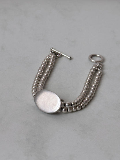 Vintage 925 ball rails with oval disc bracelet