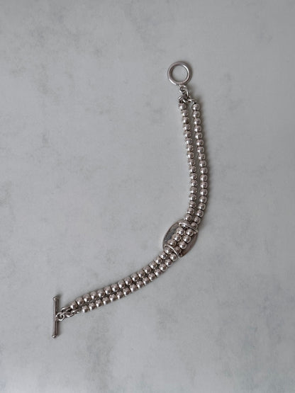 Vintage 925 ball rails with oval disc bracelet